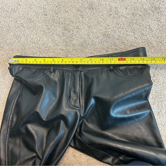 Aritzia Wilfred Adrienne Faux Leather Pleather Vegan Skinny Pant Black Sz 4 - Picture 10 of 14